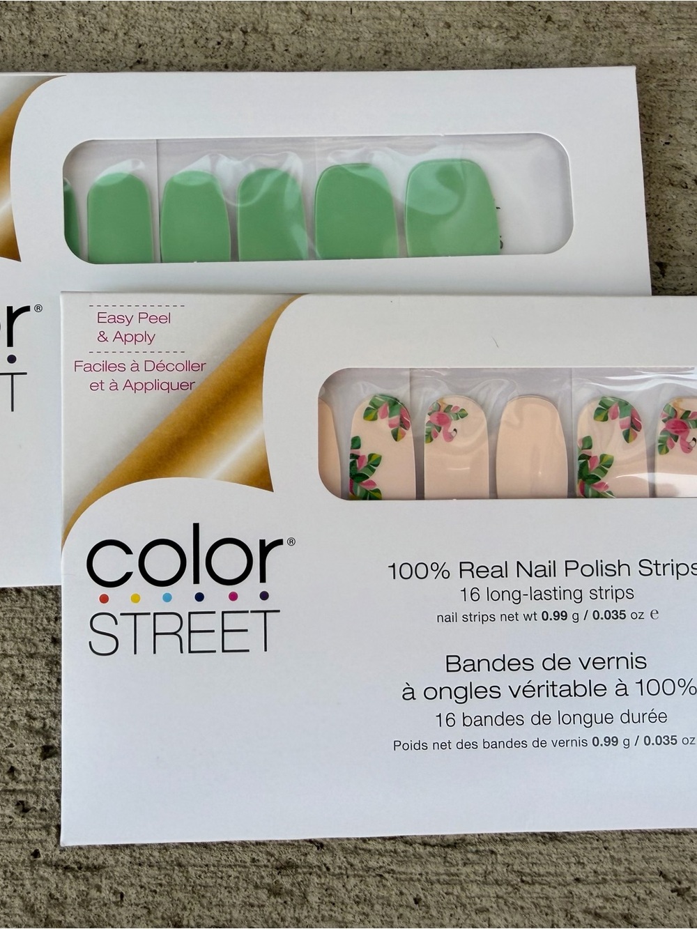 Color Street Mint Green Solids & Flamingo Nail Strips NEW SEALED
